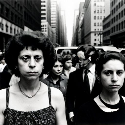 AI image create with the prompt: Create_a_historic_picture_of_people_in_New_York_City_in_the_80s_in_the_veins_of_photographer_Diane_Arbus